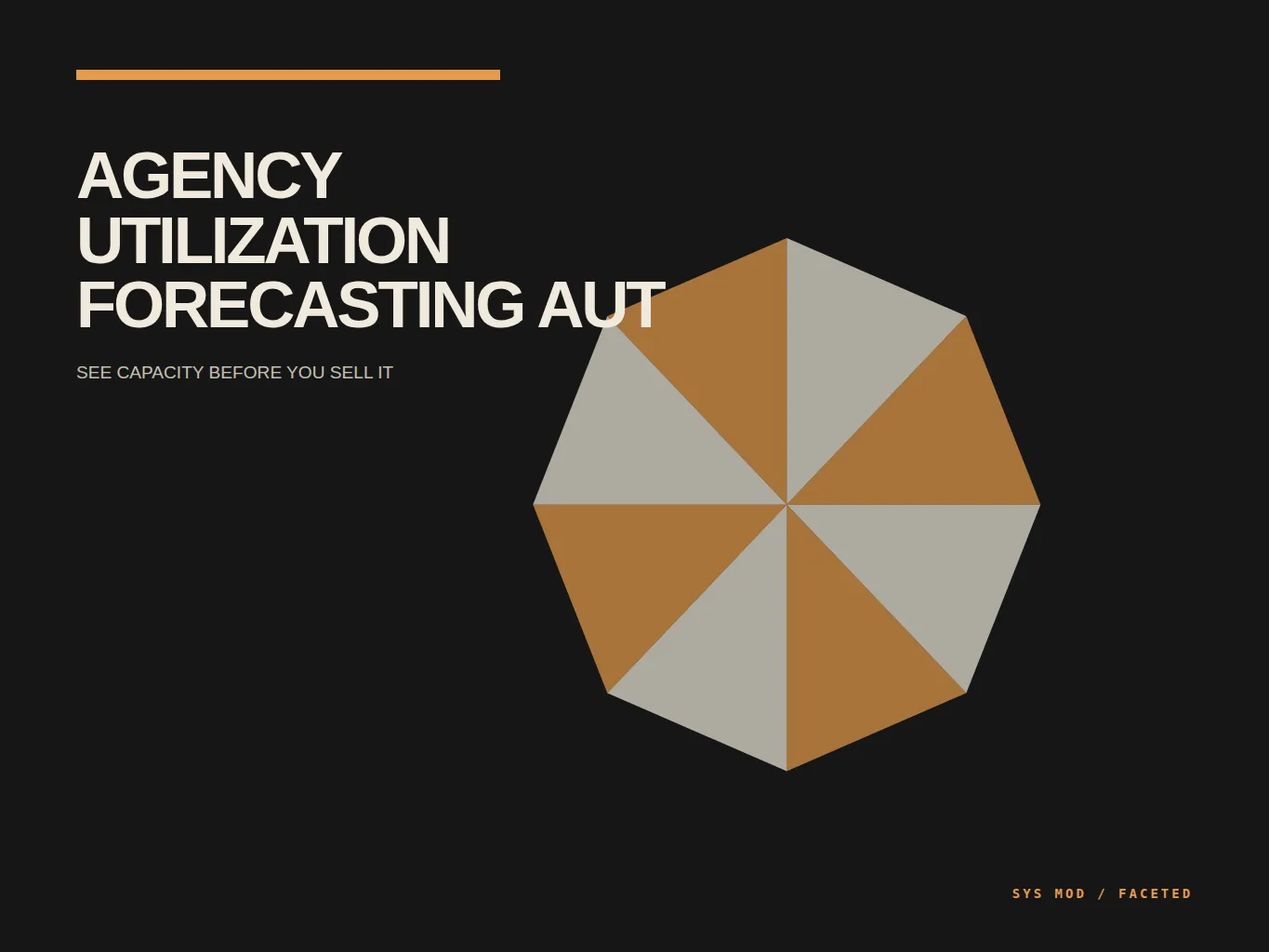 Kinetic typography composition showing agency capacity signals before new work is sold
