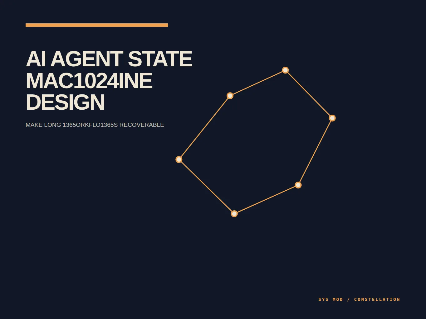 Constellation diagram showing AI agent states, durable checkpoints, transitions, pause reasons, and recovery paths