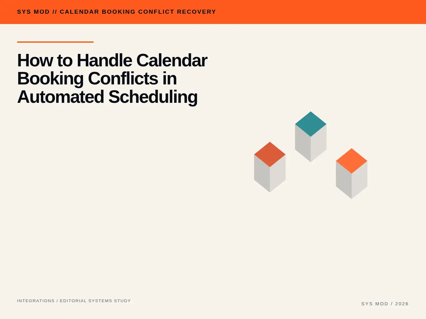 Isometric calendar diorama with competing time blocks, a temporary hold marker, and a verified booking path