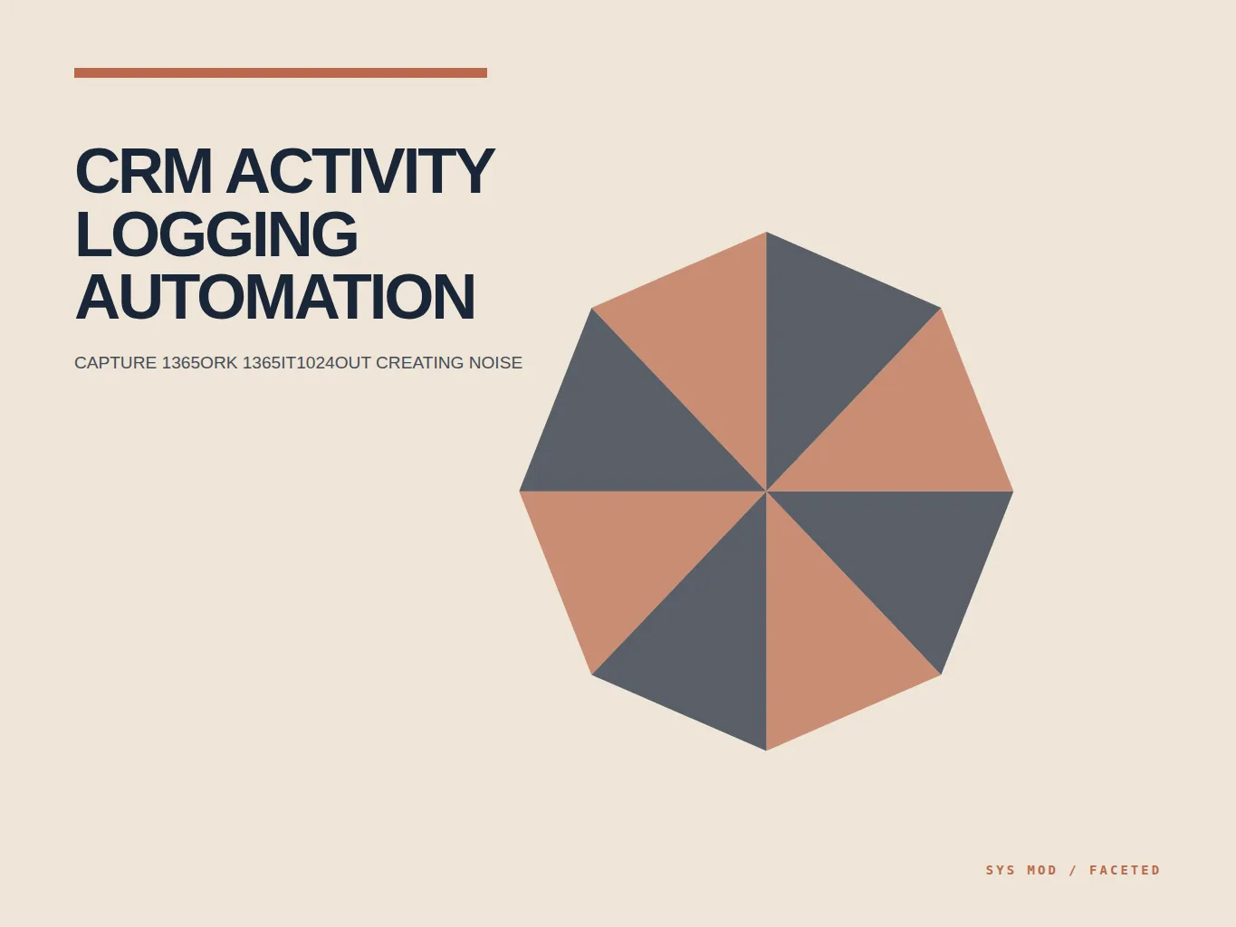 Faceted geometric portrait of CRM activity signals resolving into a meaningful, deduplicated customer timeline