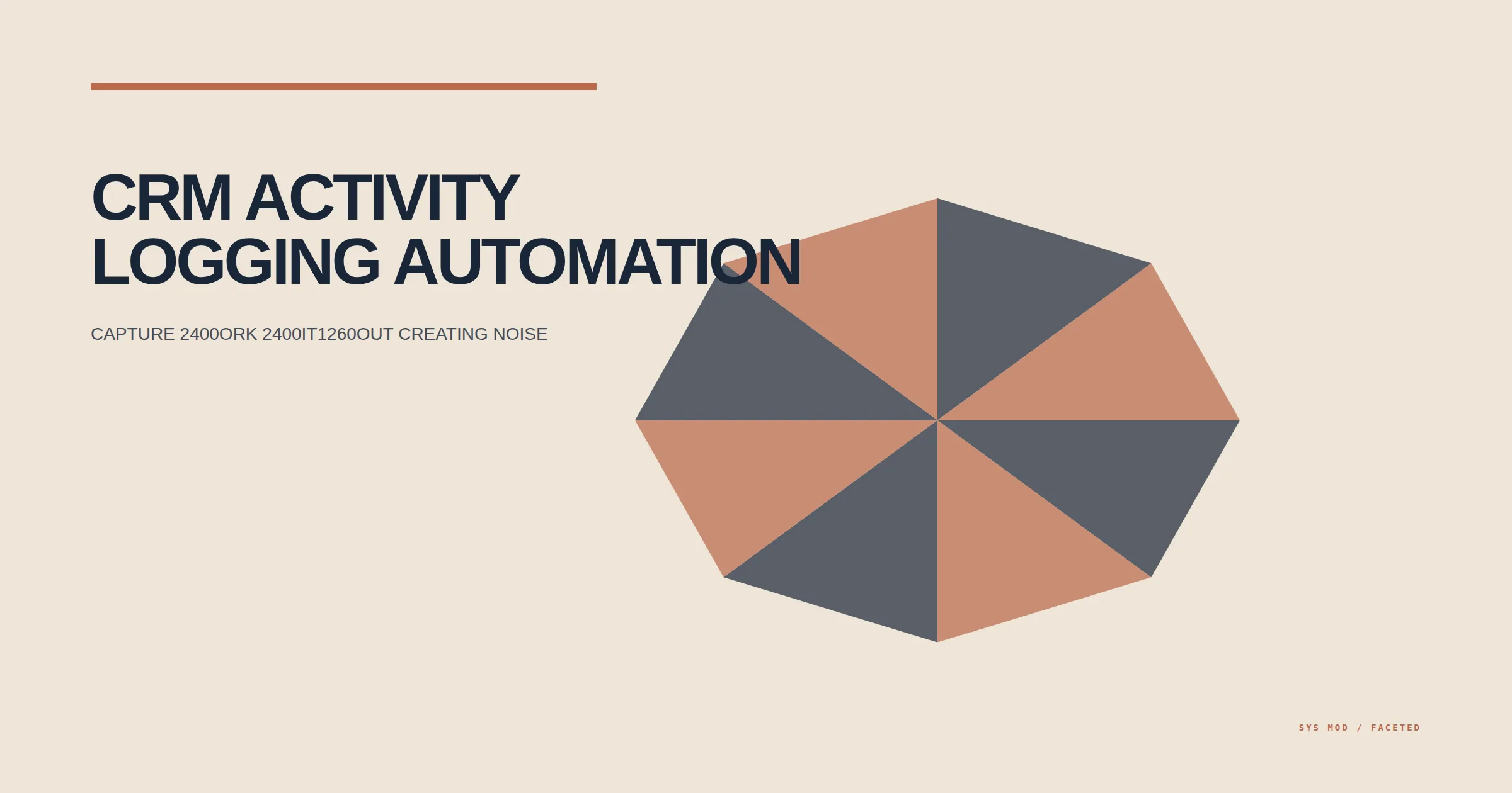 Faceted geometric portrait of CRM activity signals resolving into a meaningful, deduplicated customer timeline