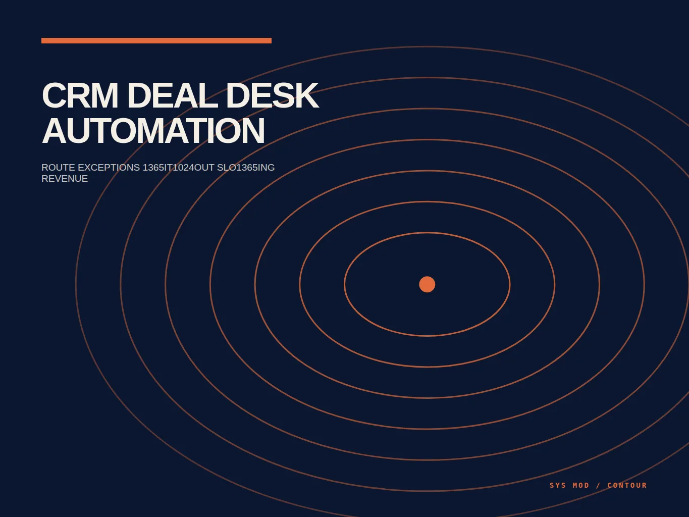 Contour map showing CRM deal exceptions routed through pricing, legal, security, and commercial review gates