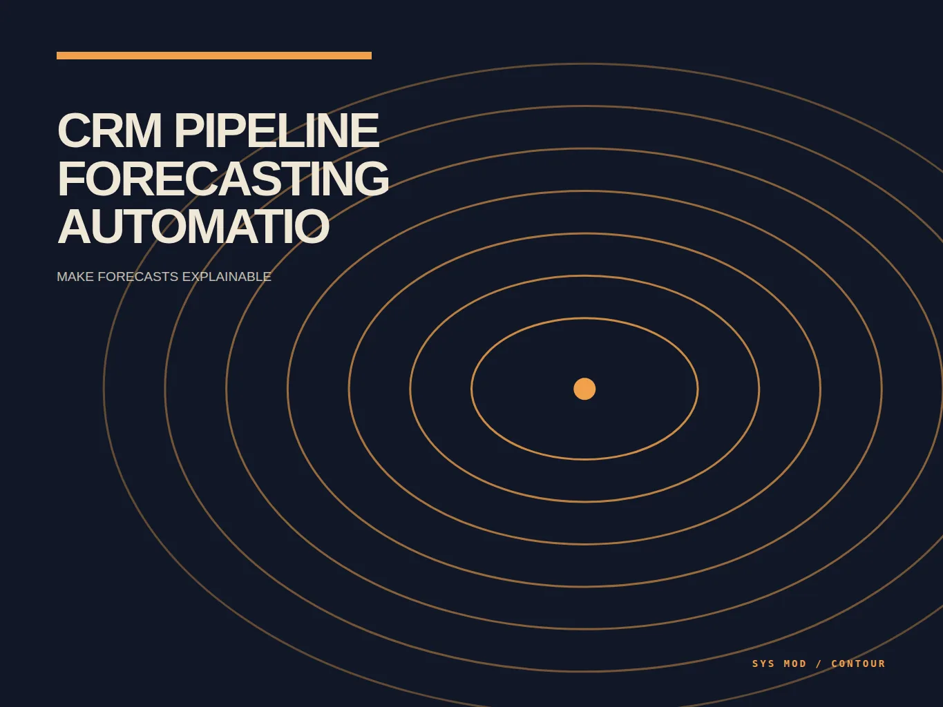 Topographic contour map representing CRM pipeline forecast confidence across stage evidence, deal age, close dates, and next steps