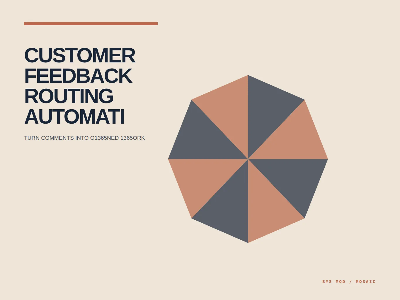 Faceted mosaic portrait of customer feedback topics, urgency, account context, duplicate detection, ownership, and resolution states