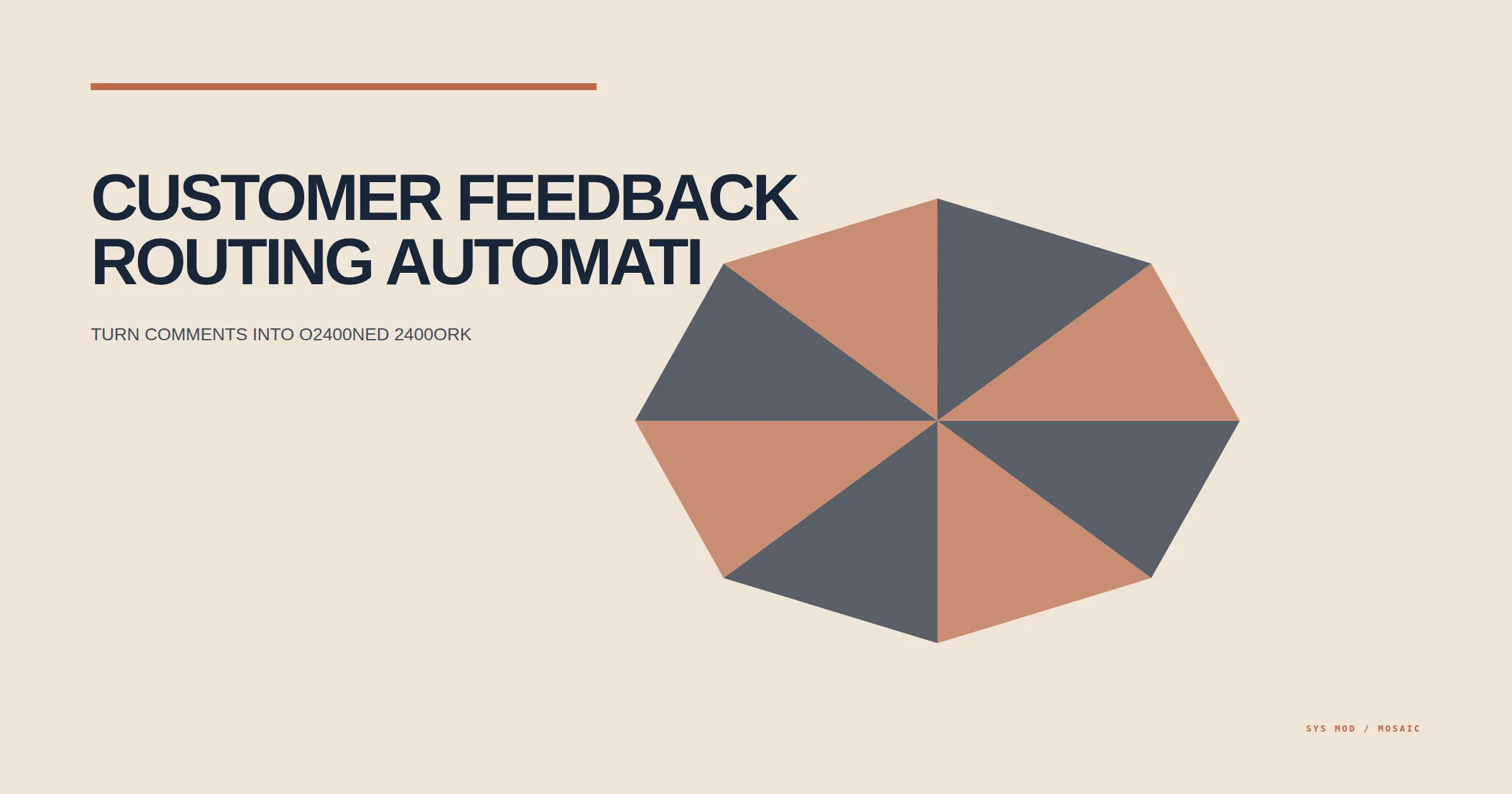 Faceted mosaic portrait of customer feedback topics, urgency, account context, duplicate detection, ownership, and resolution states