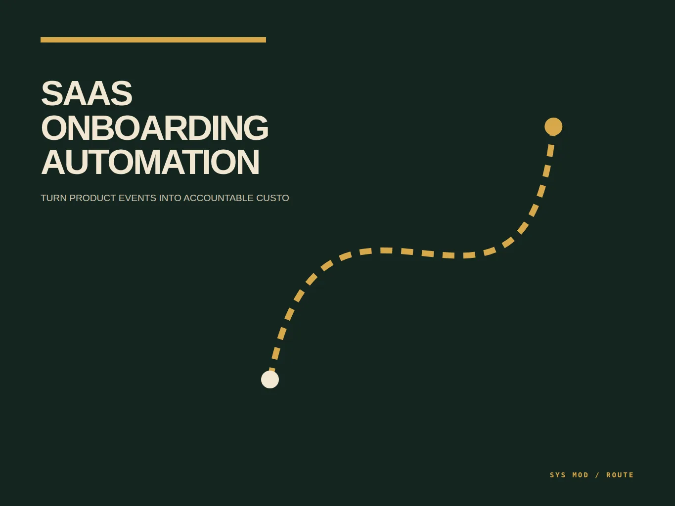 A cartographic route map tracing SaaS onboarding from product events through accountable customer milestones